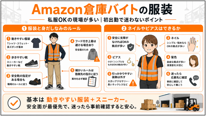Amazon倉庫バイトの服装