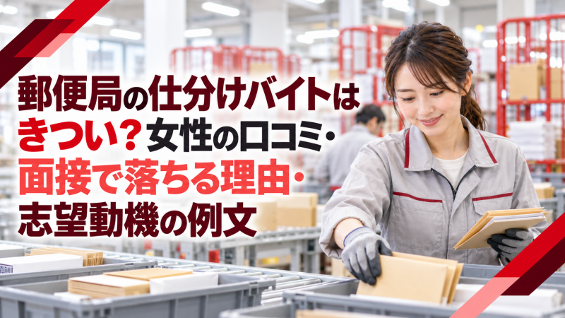 郵便局の仕分けバイトはきつい？女性の口コミ・面接で落ちる理由・志望動機の例文