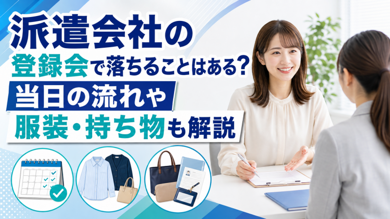 派遣会社の登録会で落ちることはある？当日の流れや服装・持ち物も解説