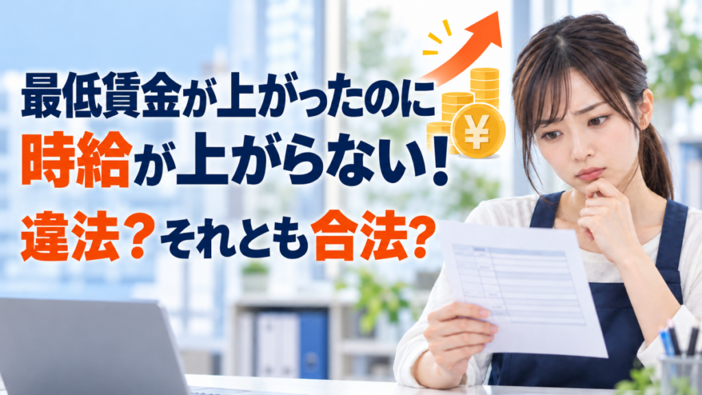 最低賃金が上がったのに時給が上がらない！違法？それとも合法？